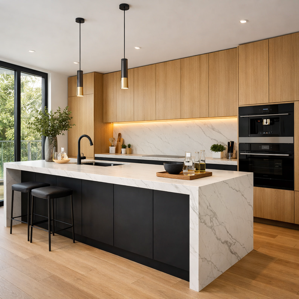 Keukenontwerp gemaakt voor tussenwoning Leiderdorp